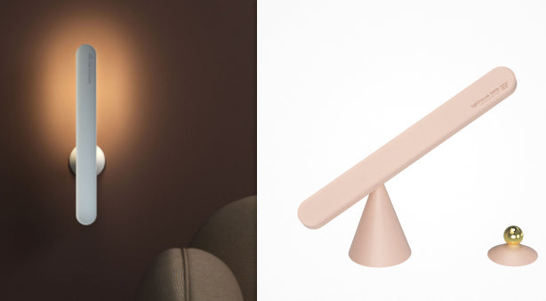 Reading Table Lamp with Geometric Design and Wireless Wall Mount