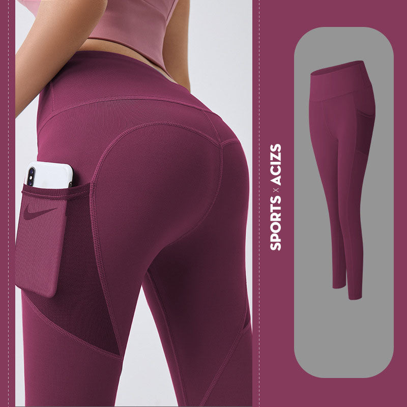 Women's High-Waist Yoga Leggings with Pocket and Tummy Control