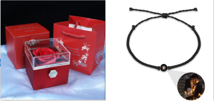 Rotating Soap Rose Gift Box, Romantic Jewellery Packaging