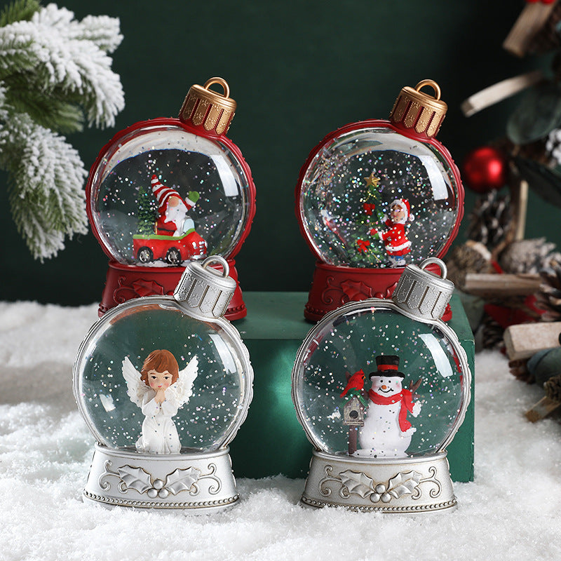 Luminous Flat LED Christmas Scene Decoration Santa Snowman Angel