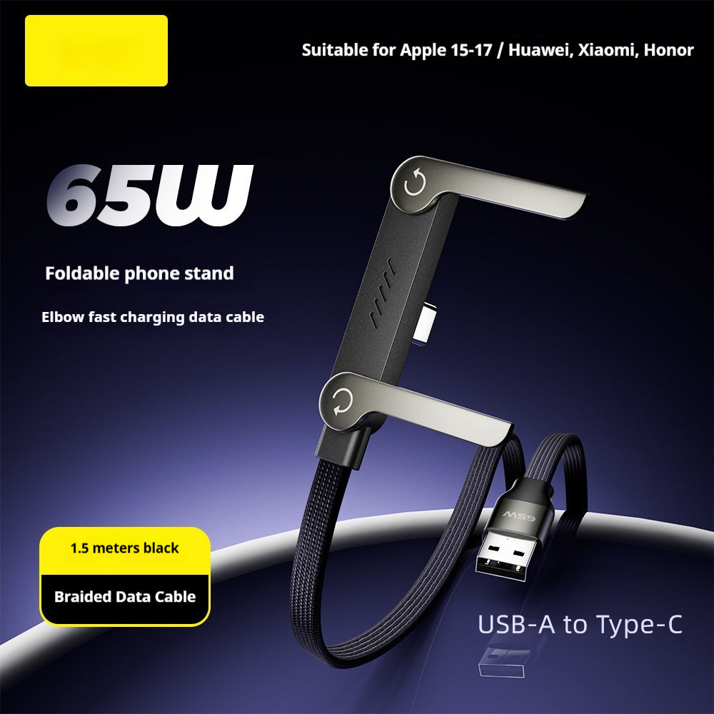 Foldable 2-in-1 Fast Charging Cable With Phone Stand Holder
