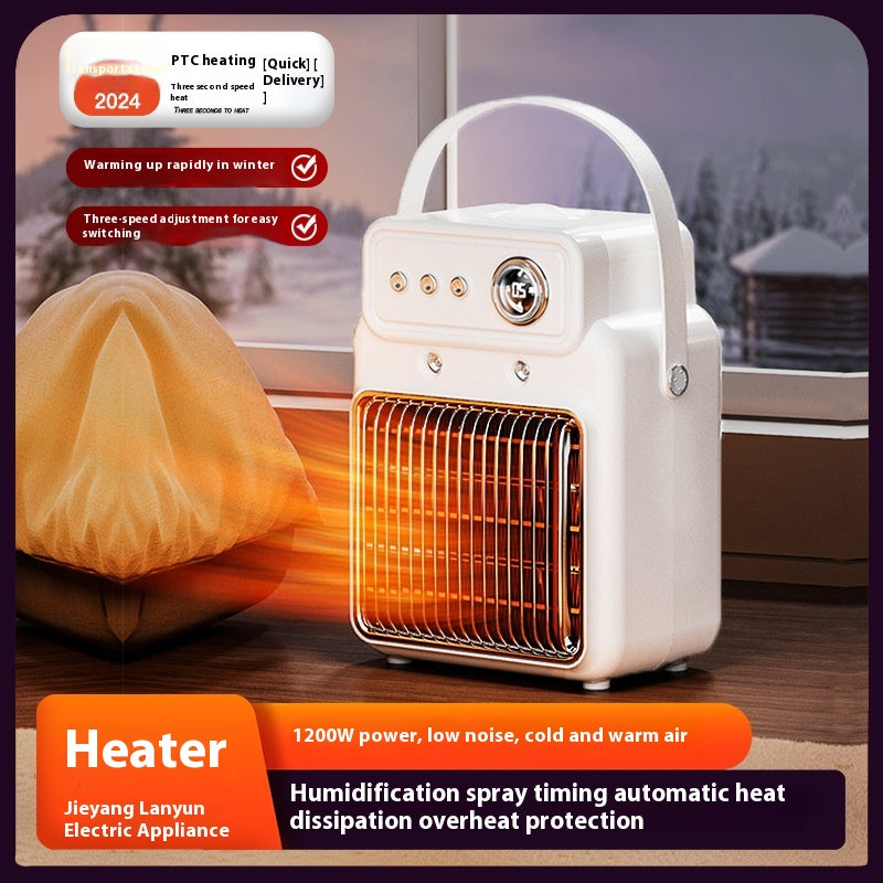 1200W 2-in-1 Room Heater With Humidifier, Overheat Protection