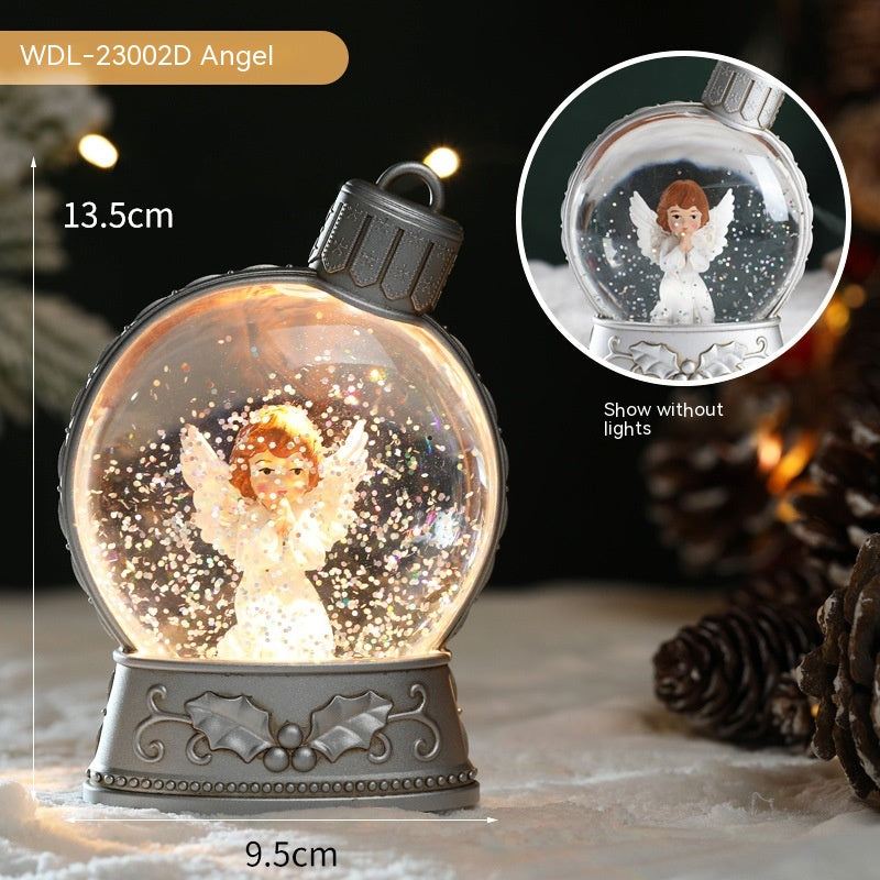 Luminous Flat LED Christmas Scene Decoration Santa Snowman Angel