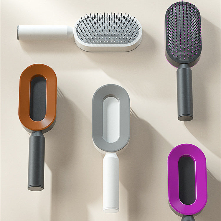 Self-Cleaning Airbag Hair Brush With Scalp Massage, Anti-Static