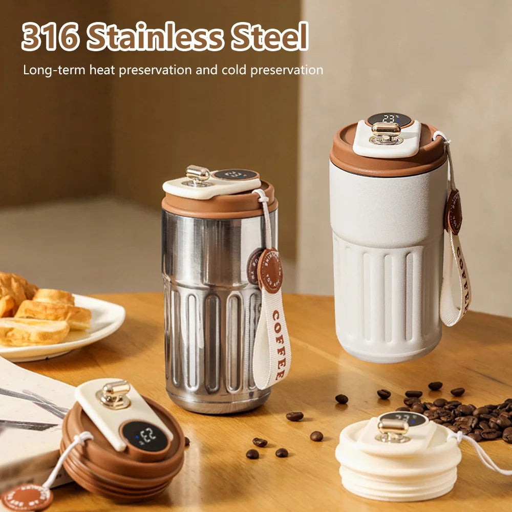 Smart Digital Insulated Bottle With Temperature Display, 450ml
