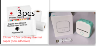 Portable Mini Bluetooth Thermal Label Printer, Inkless Printing