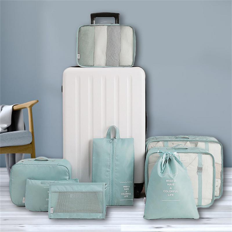 8-Piece Travel Packing Cube Organiser Set for Clothes and Shoes