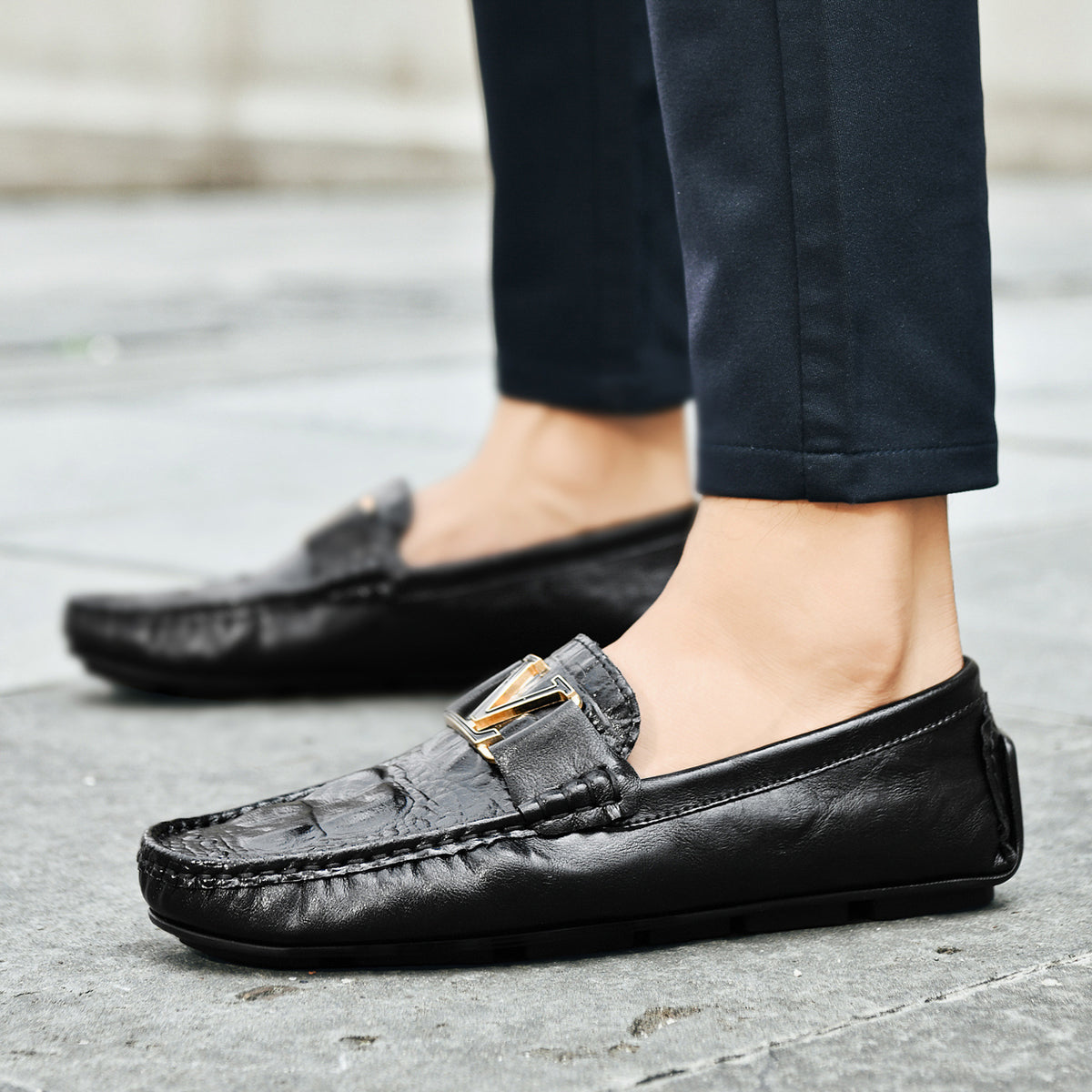 British-Style Men's Casual Genuine Leather Shoes