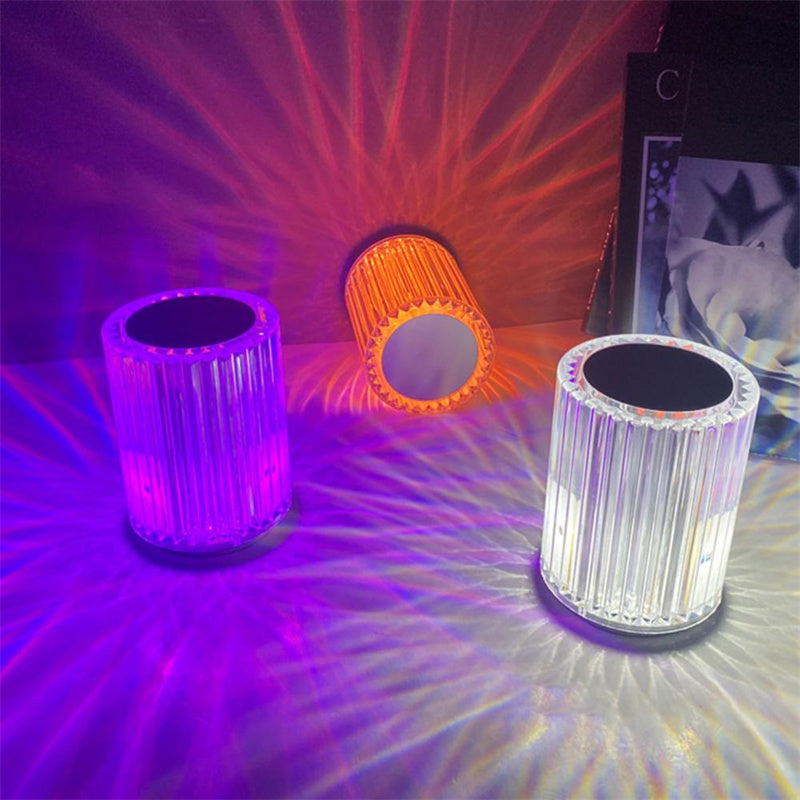 Crystal Table Lamp with RGB LED Lights and Remote Control