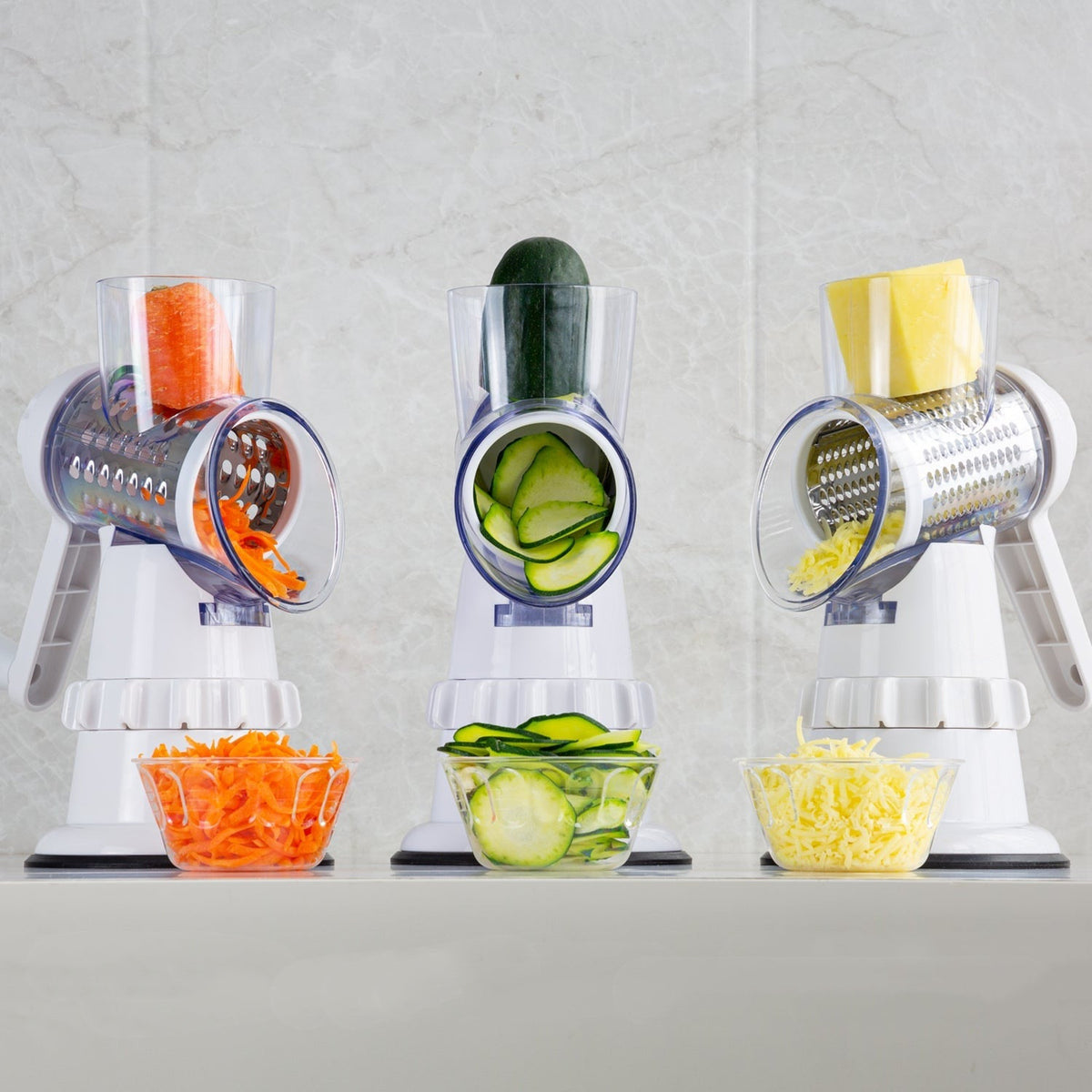 3 In 1 Manual Vegetable Spiral Slicer And Grater For Cooking