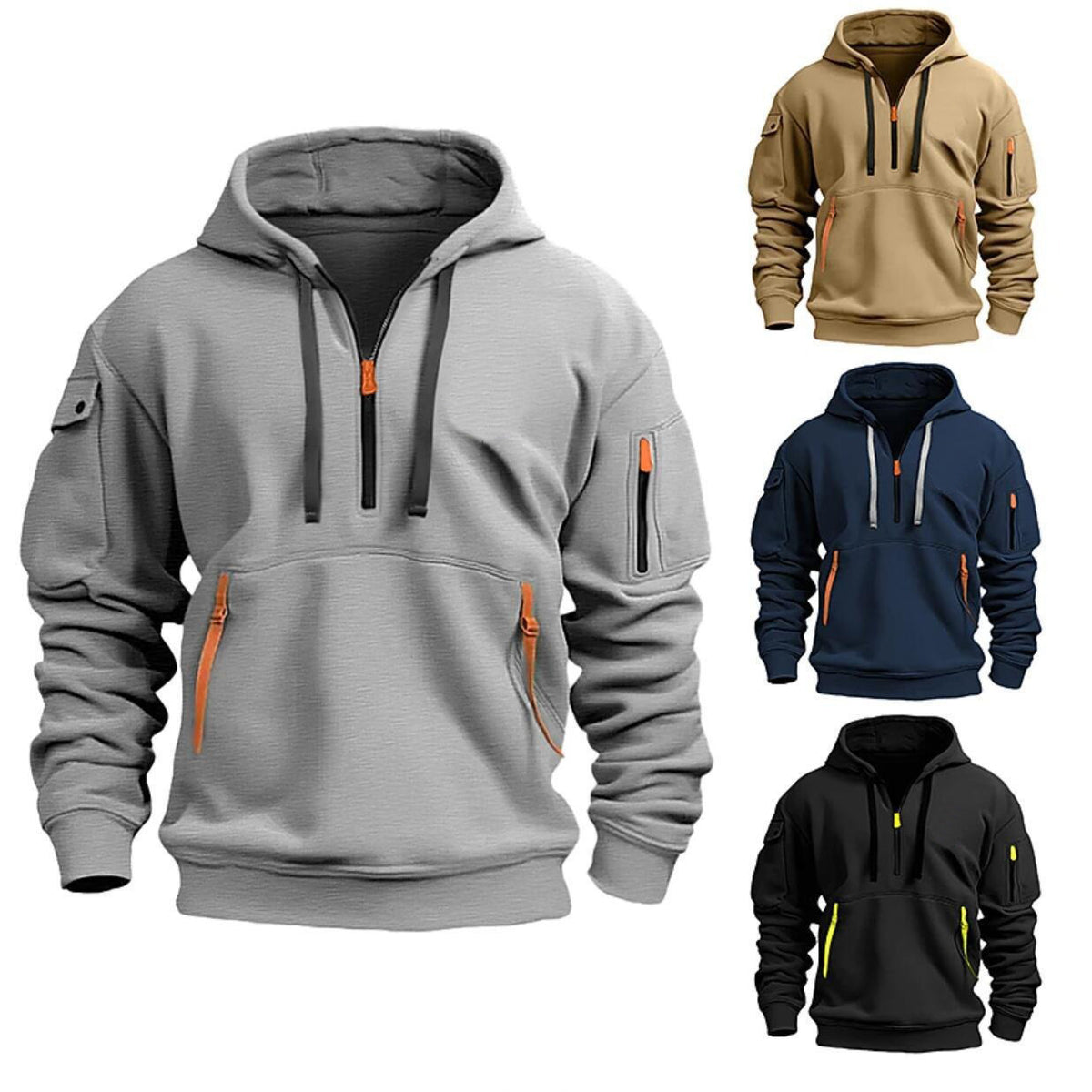 Dropped Shoulder Hooded Sweatshirt, Loose Plus Size Pullover