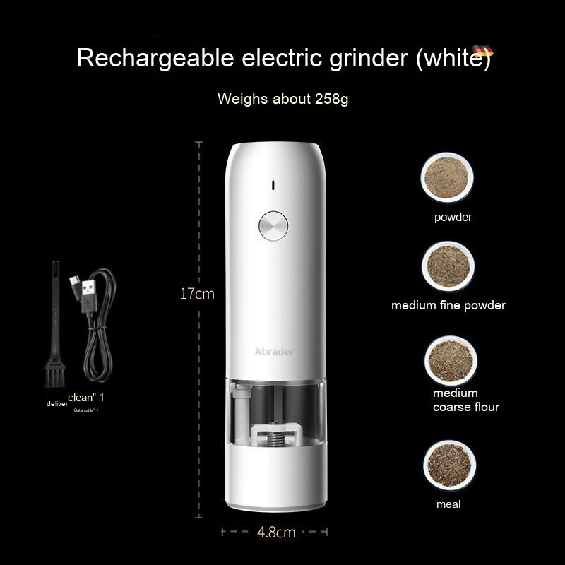 Rechargeable Electric Salt and Pepper Grinder Set with LED Light