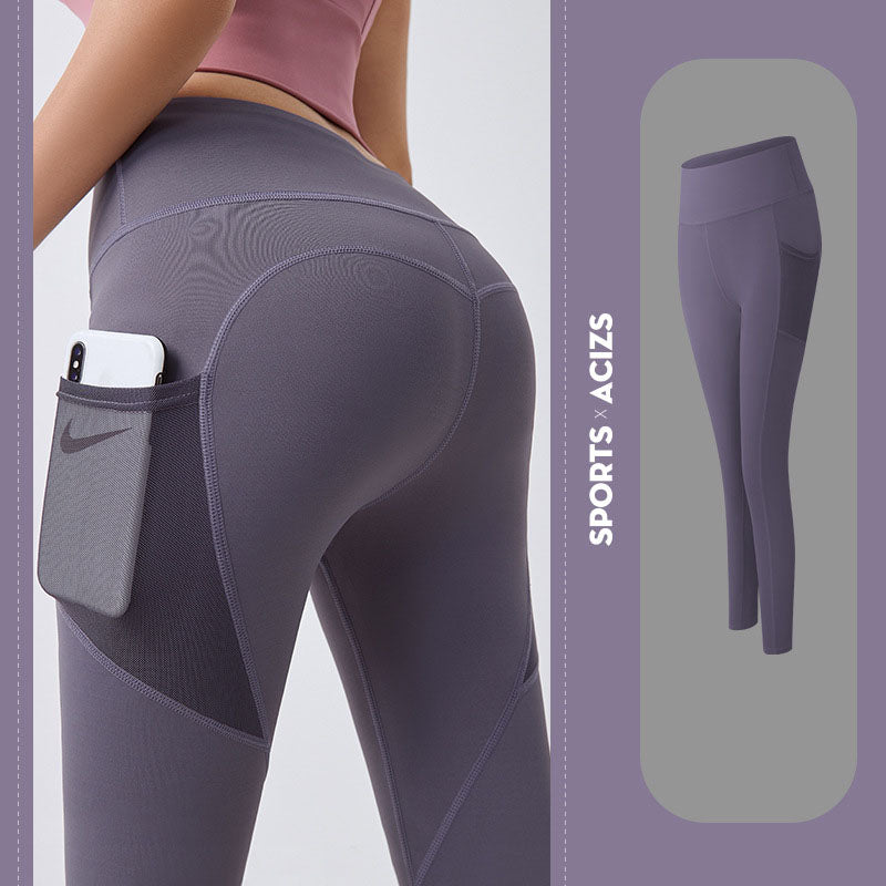 Women's High-Waist Yoga Leggings with Pocket and Tummy Control