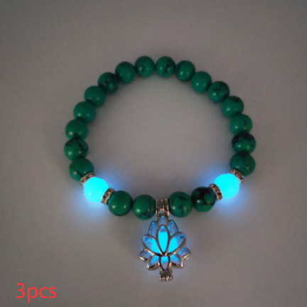 Luminous Lotus Natural Stone Bracelet That Glows in the Dark