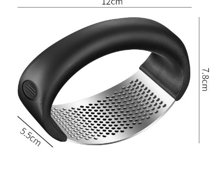 Stainless Steel Garlic Press, Manual Curved Masher for Garlic and Fruit