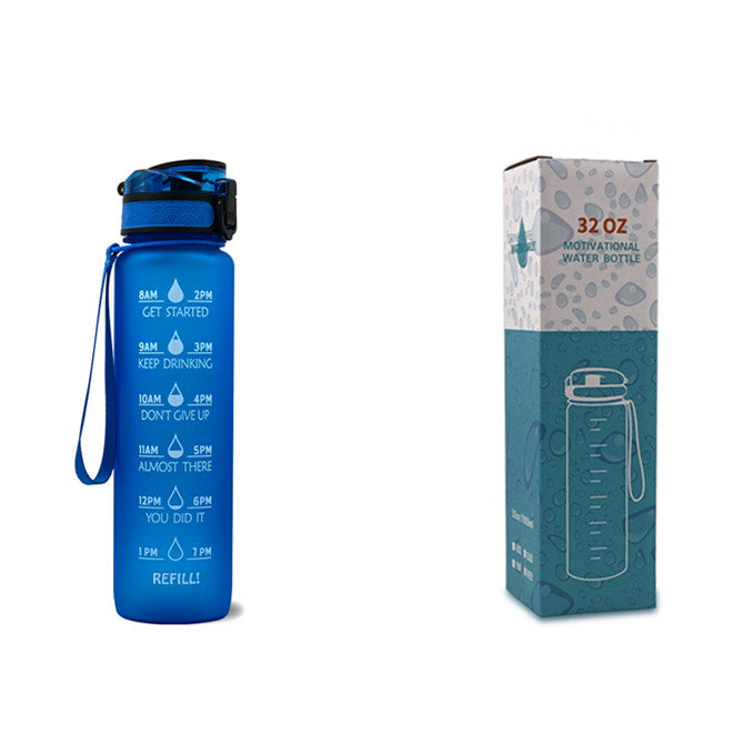 1L Tritan Water Bottle With Time Marker And Flip Cover