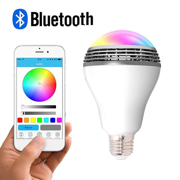 Älykäs Bluetooth-kaiutinlamppu LED-valolla ja vaihtuvilla RGB-väreillä