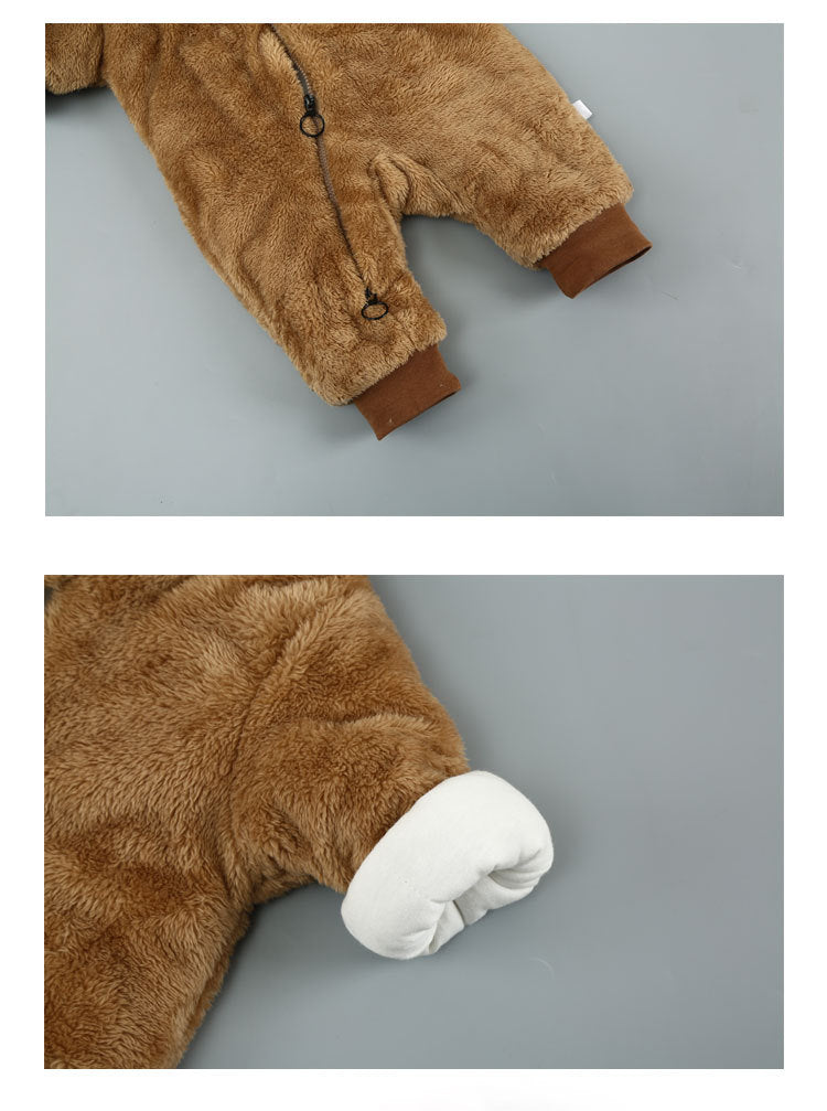 Baby Plus-Velvet Cotton Romper for Winter, 66 to 90cm