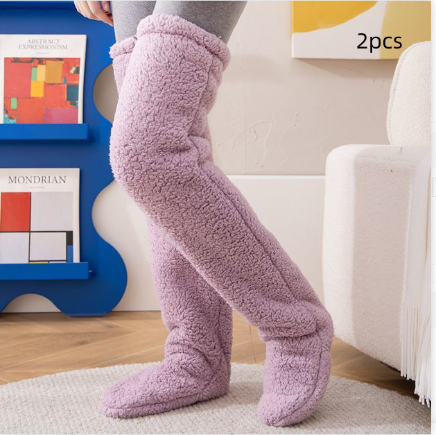 Over Knee Fuzzy Long Socks For Winter Home And Sleeping