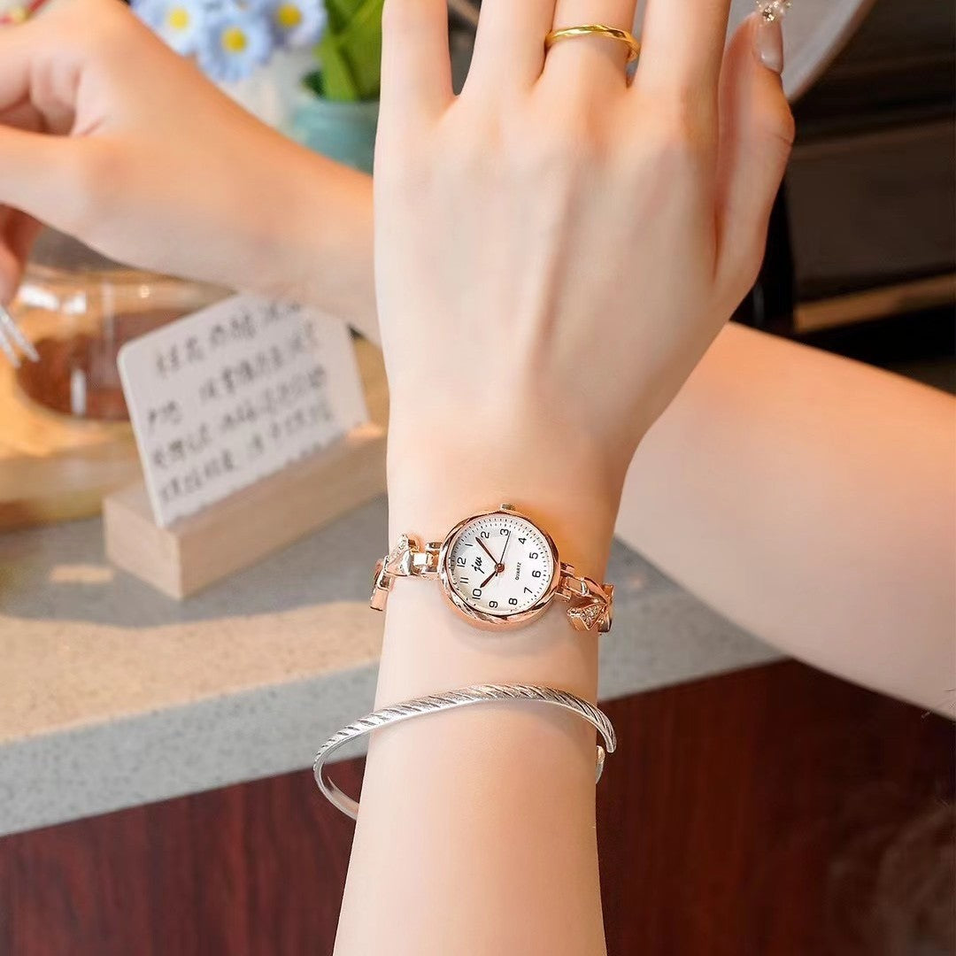 Women's Rose Gold Bracelet Watch with Slim Case, Gift Ready