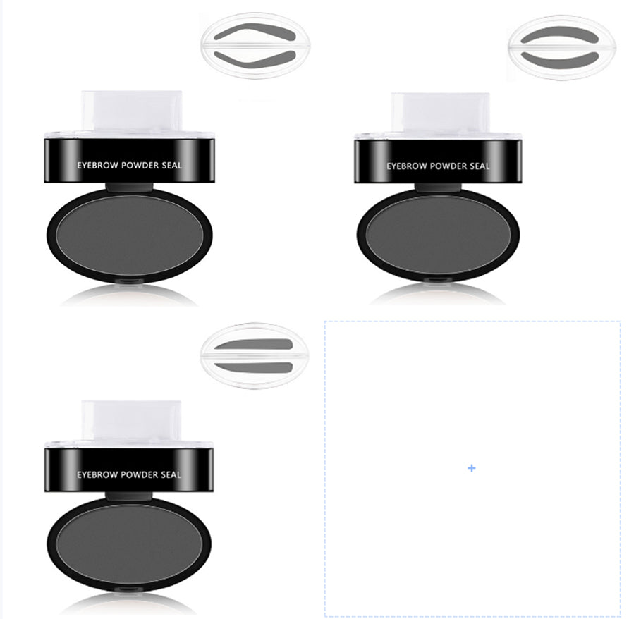 Eyebrow Stamp Kit With Stencils And Waterproof Brow Powder