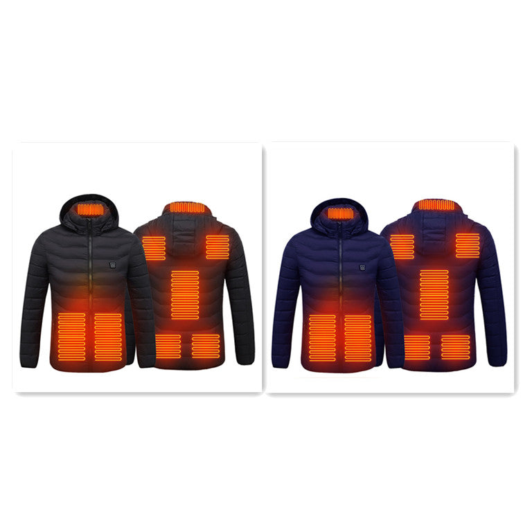 Men's 8-Zone Heated Jacket, Lightweight Stand Collar Hooded