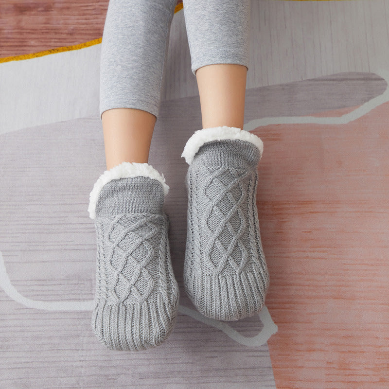 Thick Wool-Blend Home Socks, Non-Slip Warm Slipper Socks
