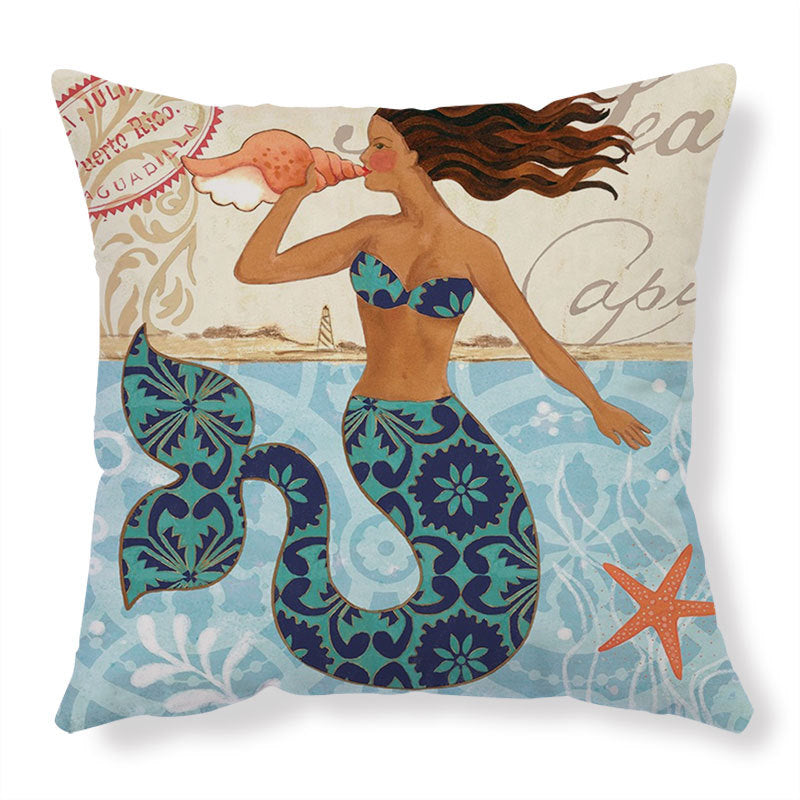 Sea Turtle Print Cushion Cover, Soft Throw Pillow Case