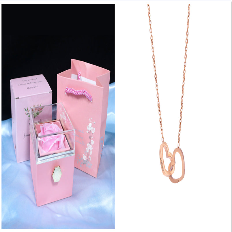 Rotating Soap Rose Gift Box, Romantic Jewellery Packaging