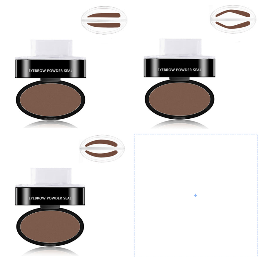 Eyebrow Stamp Kit With Stencils And Waterproof Brow Powder