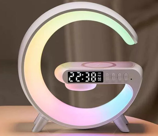 Smart G-Shaped LED Lamp With Bluetooth Speaker, Wireless Charger