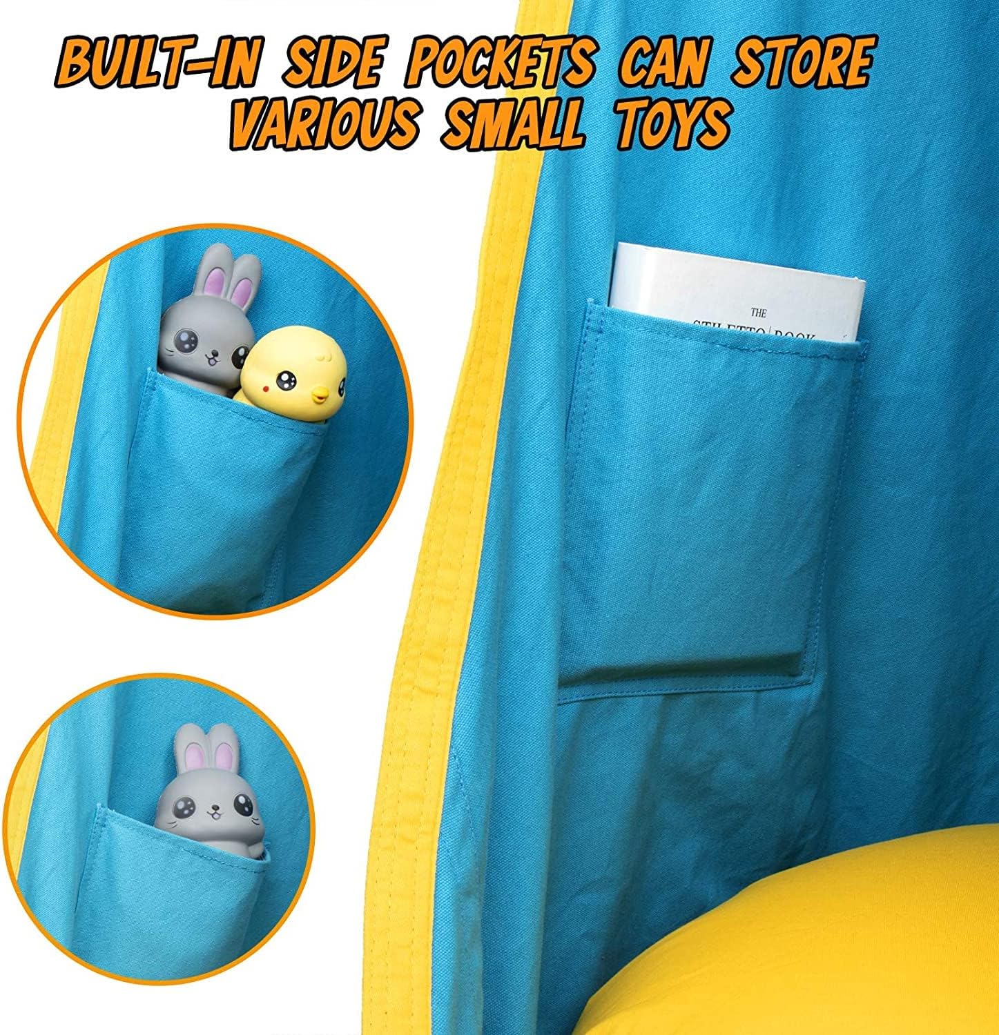 Kids' Hanging Pod Swing with Inflatable Cushion for Play and Rest