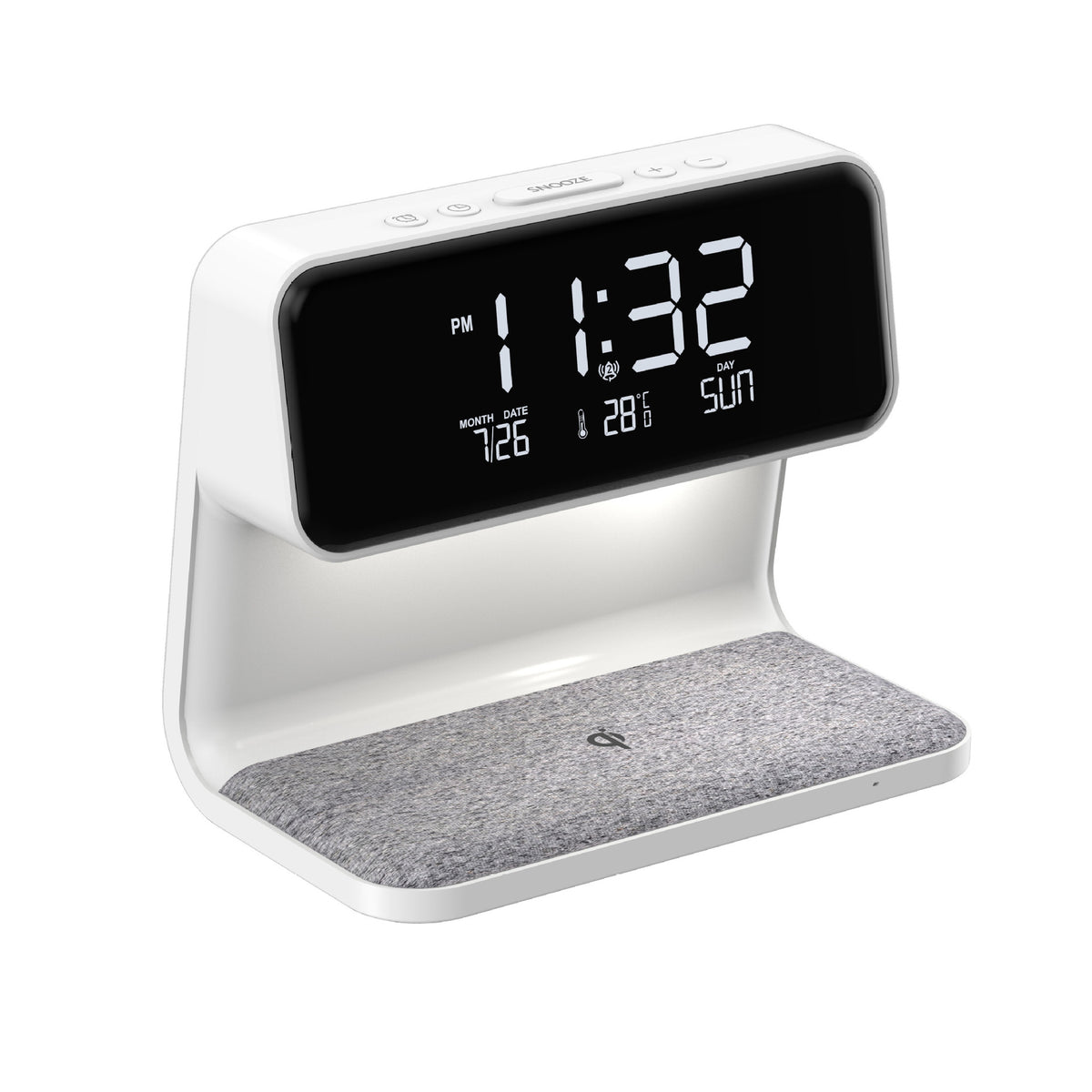 3 In 1 Bedside Lamp With Wireless Charger And Alarm Clock