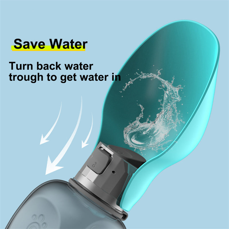 800ml Foldable Dog Water Bottle with Built-In Drinking Bowl
