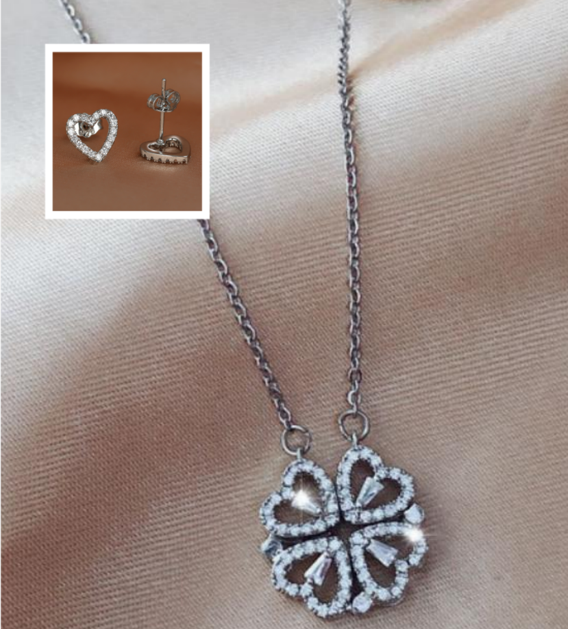 Detachable Four-Leaf Clover Necklace for Women, Multi-Wear Style