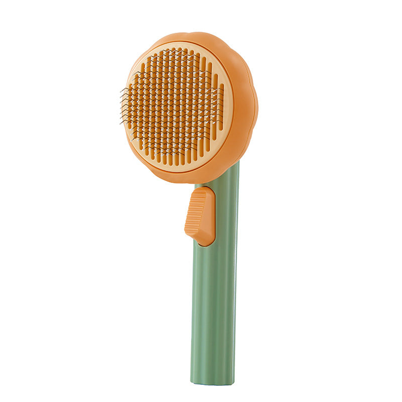 Self-Cleaning Steel Wire Cat Brush for Grooming, Hand-Held Comb