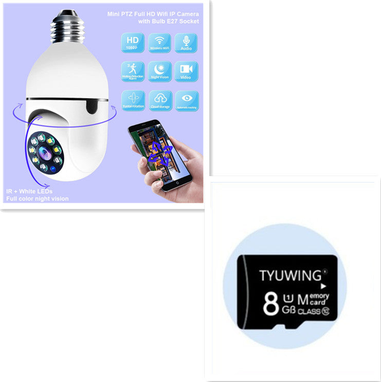 1080P WiFi Bulb Security Camera With 4X Zoom And Motion Alarm