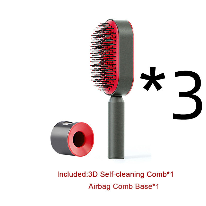 Self-Cleaning Airbag Hair Brush With Scalp Massage, Anti-Static