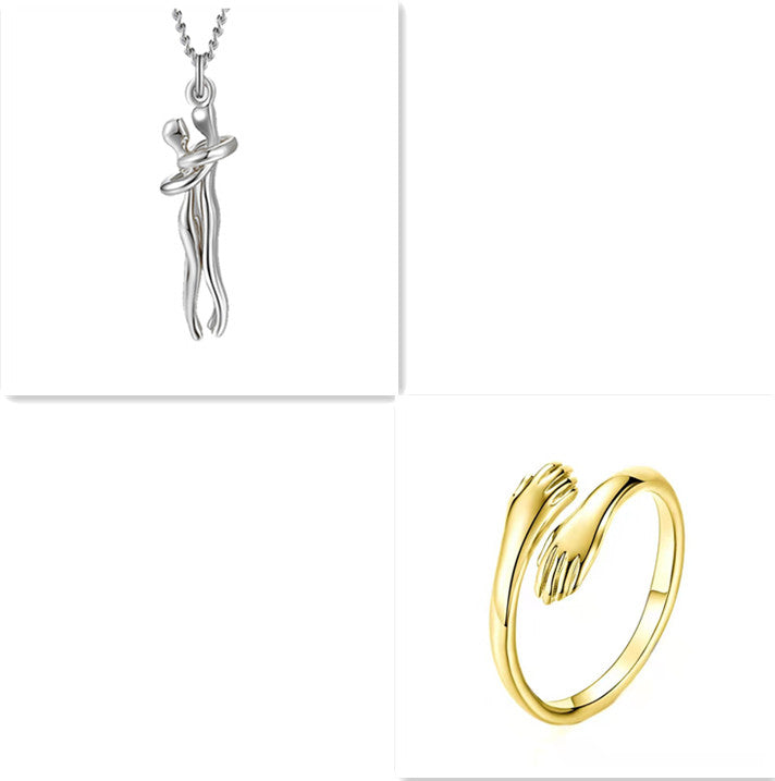 Love Hug Necklace For Couples, Simple Clavicle Chain Gift