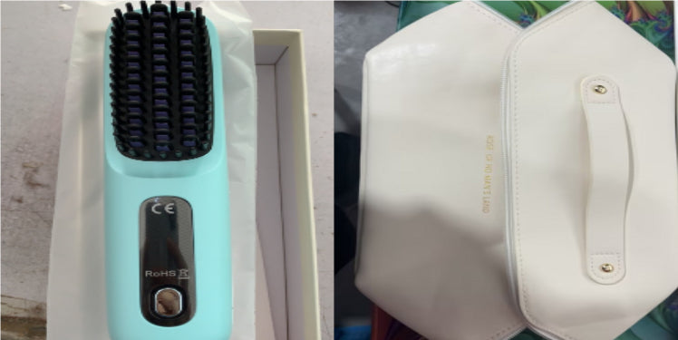 2-in-1 Cordless Hair Straightener Brush, USB Rechargeable