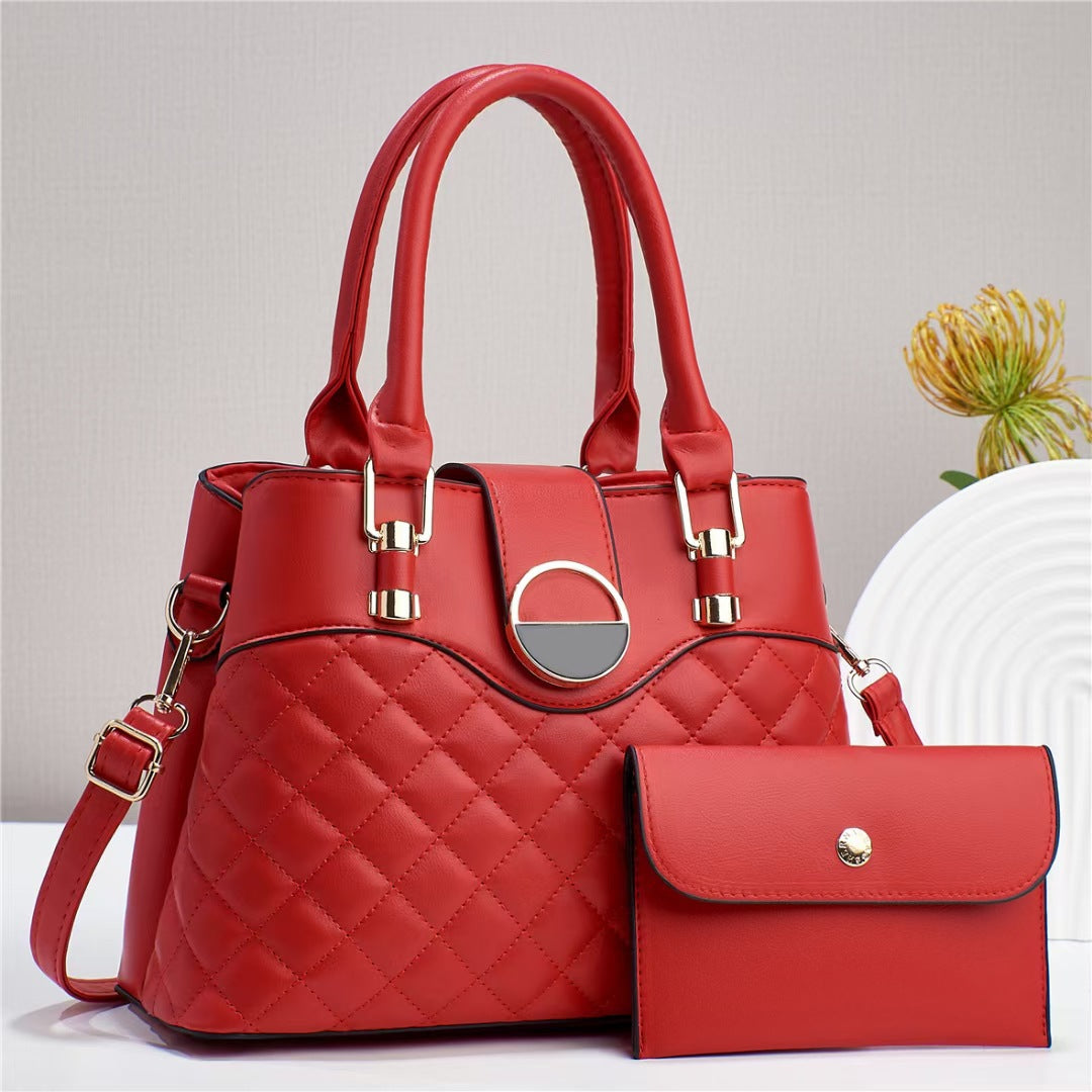 Quilted Minimalist Large Tote Shoulder Bag In PU Leather