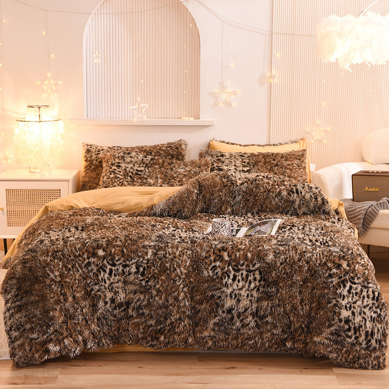 Luxury Thick Fleece Duvet Cover Set, Warm Winter Bedding