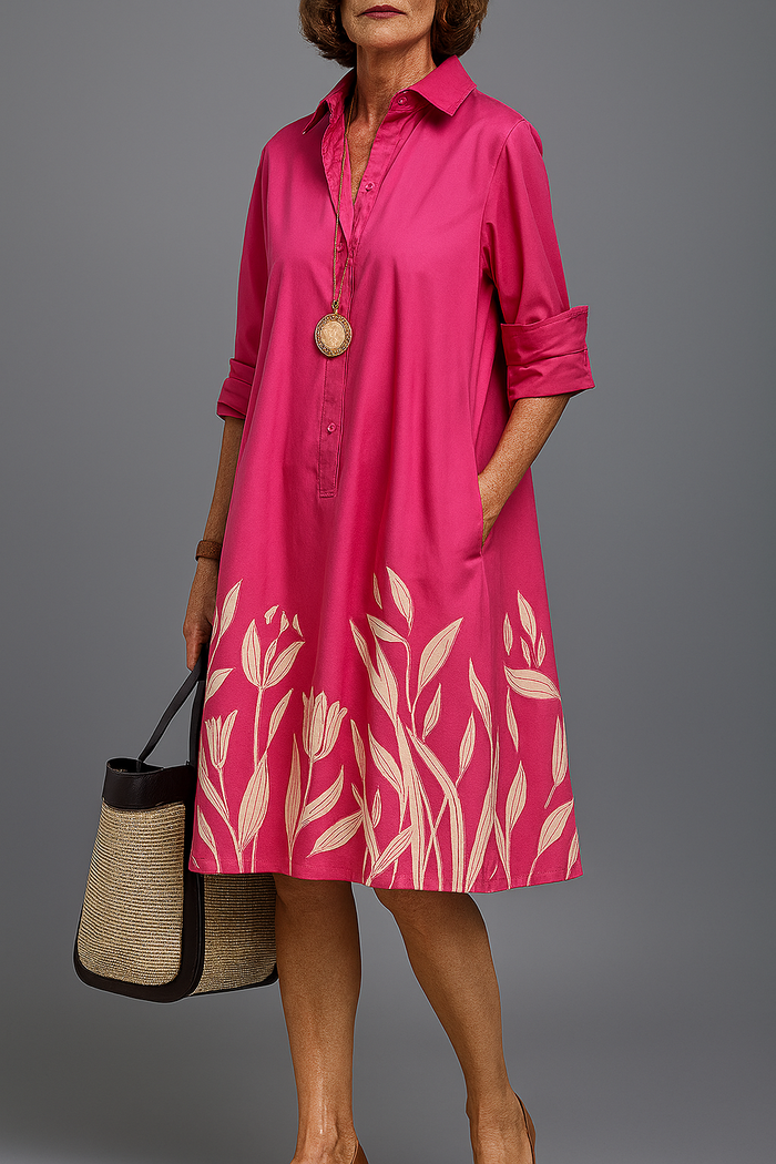 Nola | Bequemes Langarm-Midikleid