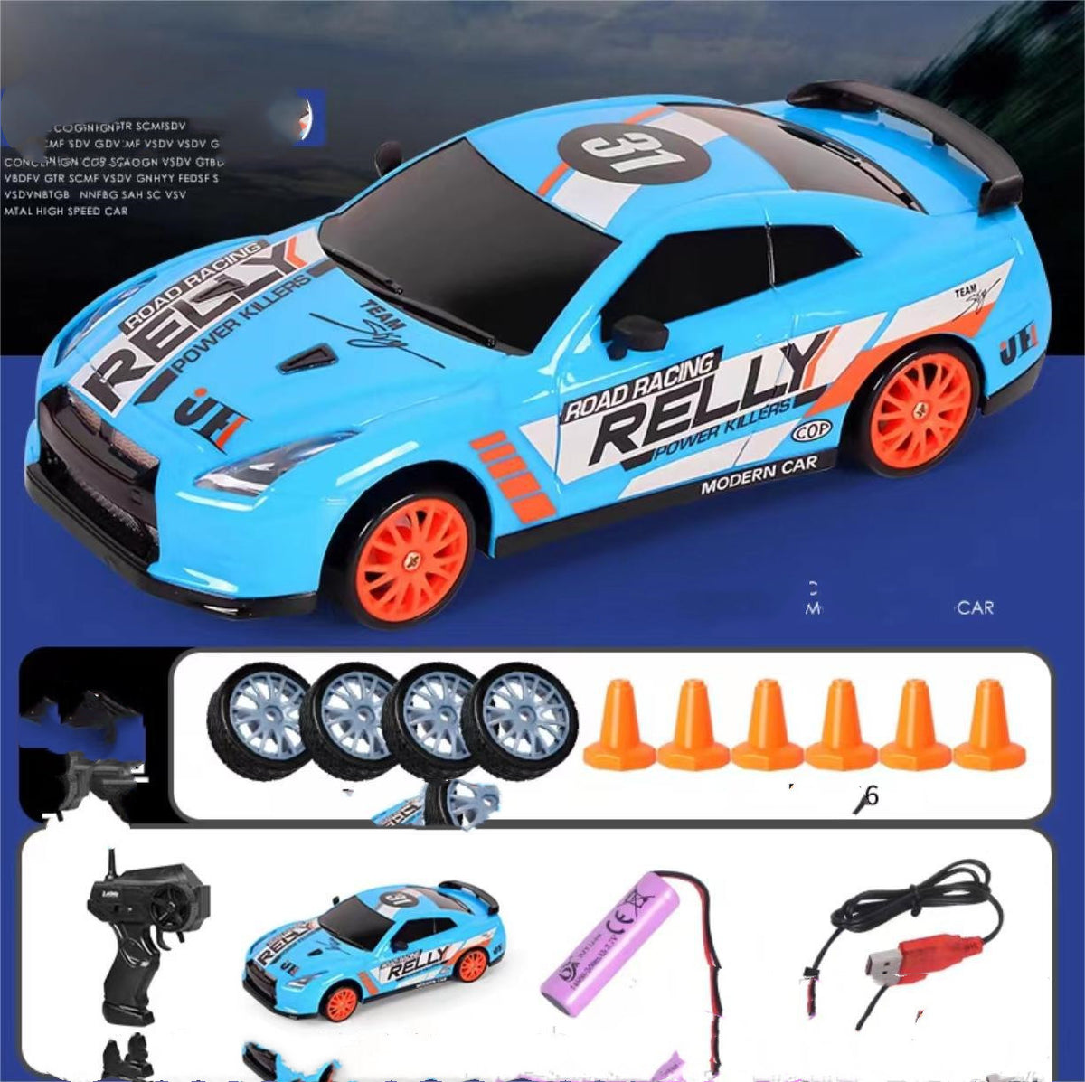 2.4G Remote Control Drift Car With 4WD, Racing Toy For Kids