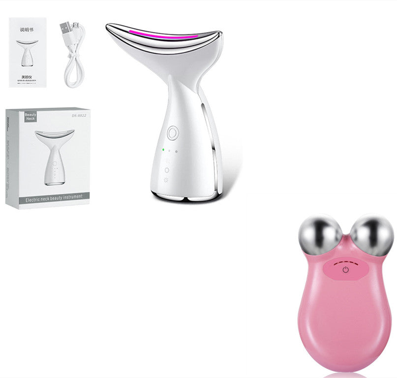 EMS Neck and Face Beauty Device with Three LED Light Colours