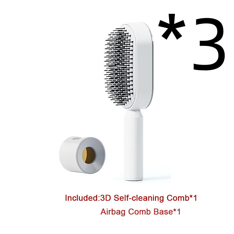 Self-Cleaning Airbag Hair Brush With Scalp Massage, Anti-Static