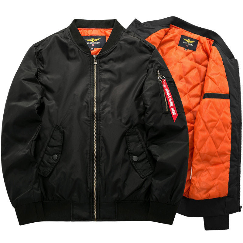 Men's Warm Winter Bomber Jacket in Military Flight Style