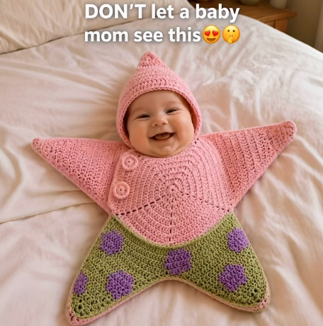 Crocheted Star Baby Sleeping Bag Bodysuit For Newborns