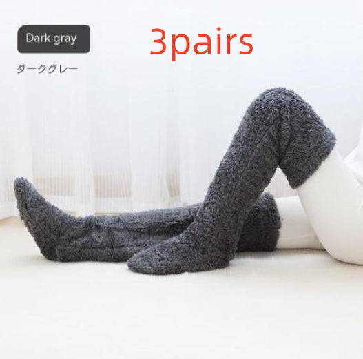 Over Knee Fuzzy Long Socks For Winter Home And Sleeping