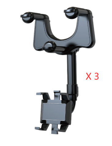 Rearview Mirror Phone Holder With 360 Rotation For Cars